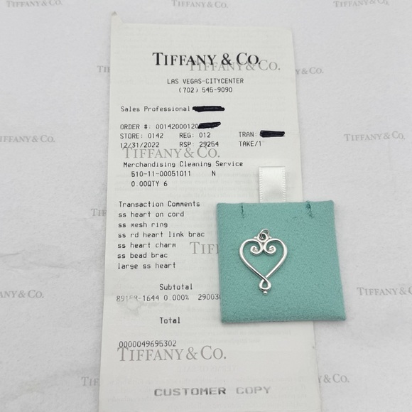 Tiffany & Co. Paloma Picasso Venezia Goldoni  Heart Charm Pendant Silver 925 - Picture 2 of 5
